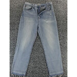 HUDSON Woman KASS High Rise Straight Ankle Jeans‎ Size 27 Medium Wash Fray